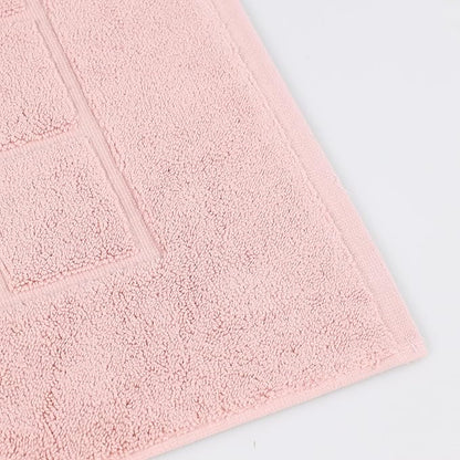 Superior 100% Cotton Bathmat Set, Bath Mats, Bathroom Decor, Shower, Bathtub Essentials, Home Accessories, Small Washable Rug, No Backing, Heavyweight, Nora Collection, Set of 2, 22" x 35", Tea Rose
