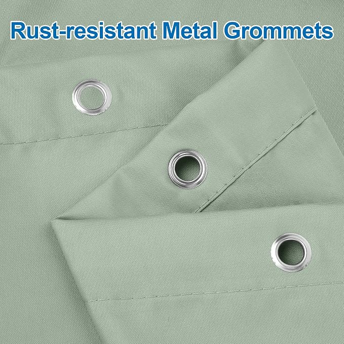 Amazer Sage Green Shower Liner Cloth Waterproof, Soft Sage Green Shower Curtain Liner Fabric with Weighted Stones, Washable Shower Curtain and Liner 2-in-1, 12 Grommet Holes, 72 x 72 Inches