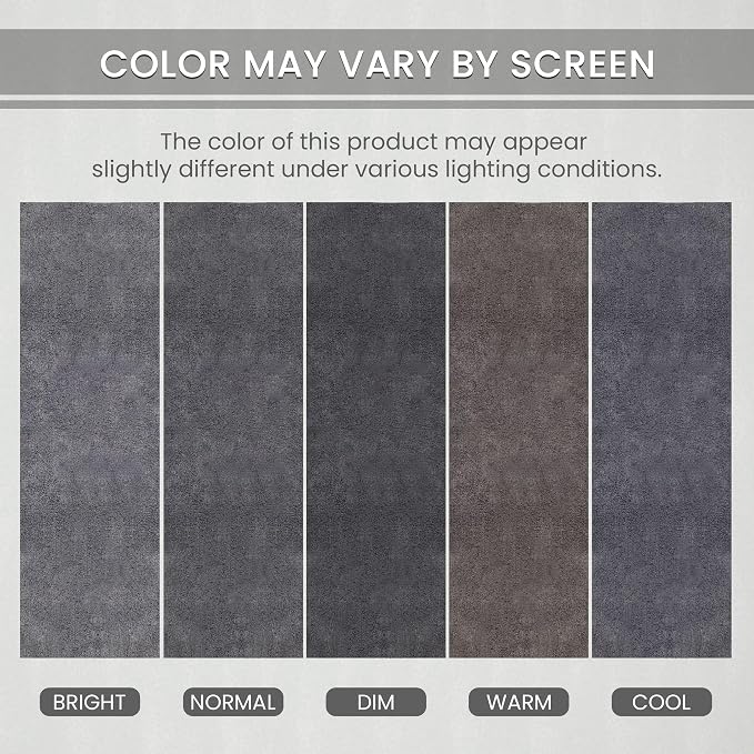 Home Weavers Allure Collection 100% Cotton Tufted Bathroom Rug, Soft and Absorbent Bath Rugs, Non-Slip Bath Carpet, Machine Wash Dry Bath Mats for Bathroom Floor, 17"x24" Bath Rug, Dark Gray