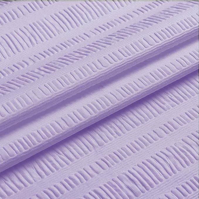 Aiyufeng Light Purple Shower Curtain for Bathroom, Embossed Textured Fabric Shower Curtain for Bathroom - Soft Cloth & Hotel Spa, Machine Washable, 36X72,Light Purple