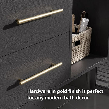 homary 39.4" Floating Bathroom Vanity with Sink, Modern Wall-Mounted Vanity Bathroom Cabinet with Sintered Stone Countertop, Undermount Sink & Black, 2 Open Storage Shelves