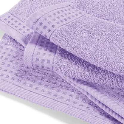 GLAMBURG Ultra Soft 4 Pack Oversized Bath Towel Set 27x54 inches, 100% Cotton Bath Towels, Highly Absorbant Compact Quickdry & Lightweight Towel, Ideal for Gym Travel Camp Pool - Purple