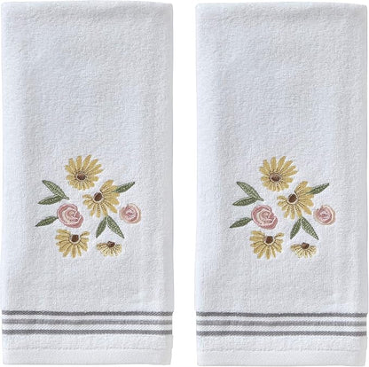 SKL Home by Saturday Knight Ltd. Tossed Flowers Hand Towel (2-Pack), White
