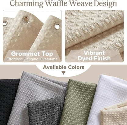 Madison Park Arbor Waffle Shower Curtain for Bathroom, 72 x 72, Beige | Adds Privacy, Machine Washable, Farmhouse, OEKO-TEX Certified Bathroom Curtain, 3M Scotchgard Moisture Management