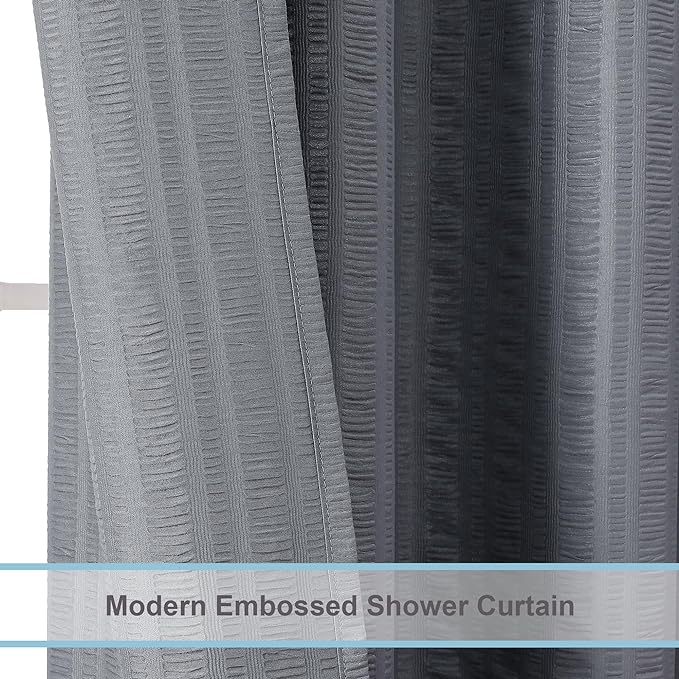 Aiyufeng Moga Grey Shower Curtain Hotel Luxury Quality, Fabric Shower Curtains for Bathroom, Water Repellent and Machine Washable, Standard Size, 72" Wx 72" L