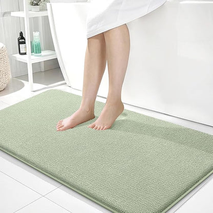 OLANLY Memory Foam Bathroom Runner Rugs 44x24, Long Bath Mats, Sage Green | Soft Quick Dry Bath Rugs, Non-Slip, Absorbent Machine Washable Mat for Bathroom Floor, Tub and Shower, Home Decor Accessories