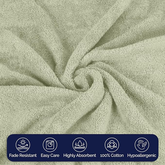 Elegant Comfort Premium Turkish Cotton 1 Piece Jumbo Bath Towel - 35 x 70 inch, Luxurious Hotel Spa Quality 100% Turkish Cotton Large Bath Towel - Highly Absorbent - Soft Bathroom Towel, Mint Green