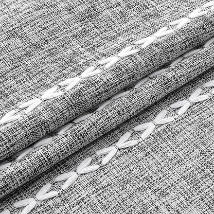 Boho Tassel Linen Shower Curtain,3D Embroidery Stripe Charcoal Grey,72x78 | Long Tall,310GSM Linen Texture Heavy Duty Cloth,Water Repellent,Wrinkle Resistant,Vintage Farmhouse Rustic,12 Plastic Hooks
