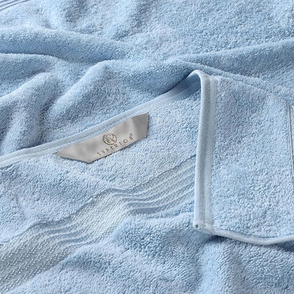Superior Egyptian Cotton 12-Piece Towel Set, Assorted Towels for Home Bathroom, Guest Bath Decor Essentials, Includes 4 Bath, 4 Hand, 4 Face Towels/Washcloths, Quick Dry, Absorbent - Light Blue
