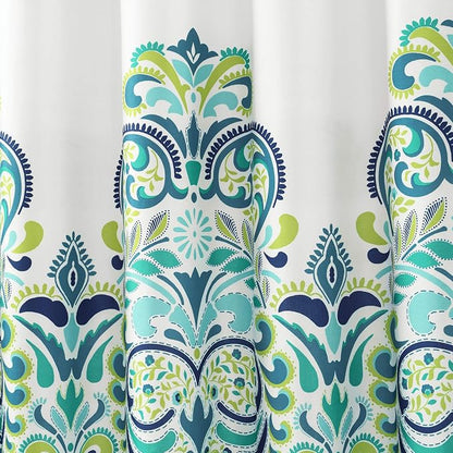 Lush Decor Clara Shower Curtain Single 72" W x 72" L Blue & Green - Fabric Shower Curtains for Bathroom - Colorful Bathroom Curtain - Boho Décor