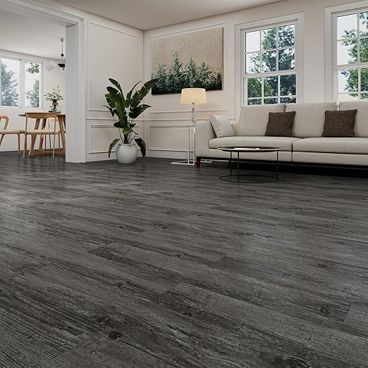 MULGREAT Peel and Stick Floor Tile, 54 Sq.Ft Self Adhesive Vinyl Flooring Plank, 36 Pieces Waterproof Heavy Duty Wood Grain Tiles, 36"x6" DIY Planks for Apartment Bathroom, Wooden Knot Pattern