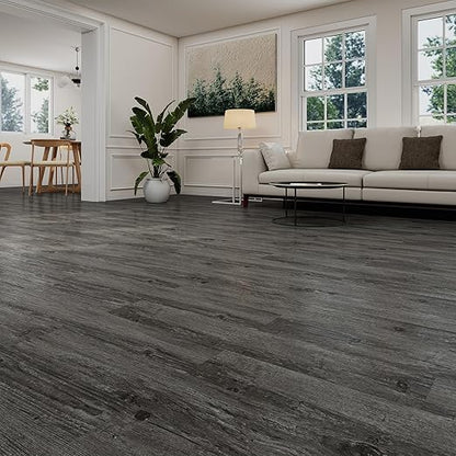 MULGREAT Peel and Stick Floor Tile, 54 Sq.Ft Self Adhesive Vinyl Flooring Plank, 36 Pieces Waterproof Heavy Duty Wood Grain Tiles, 36"x6" DIY Planks for Apartment Bathroom, Wooden Knot Pattern