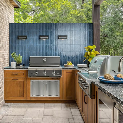 MSI Marino Deep Azure 5 in. x 10 in. Glossy Porcelain Fluted Wall Tile for Bathroom, Kitchen Backsplash, Accent Wall Tile, and Shower Wall Tile