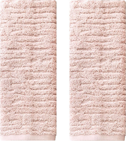 SKL Home CloudSoft Hand Towel Set, 2-Piece, 100% Cotton Luxury, Blush Pink | Premium spa-level quality. 600 GSM weight. Ultra plush & absorbent. For use in the bathroom, kitchen, bar or any sink space.