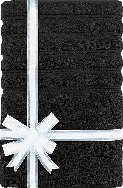 American Soft Linen 35x70 Jumbo Large Bath Towel, 600 GSM 100% Cotton Turkish Bath Sheet, Oversized Luxury Bath Towel for Bathroom Beach and Pool, Black