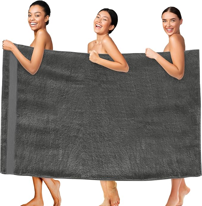 Elegant Comfort Premium Super Soft Highly Absorbent 1 Piece Oversized Bath Sheet - 40" x 80" inch, Luxurious Hotel Spa Quality 100% Turkish Cotton Extra Large Bath Towels for Adults, Grey