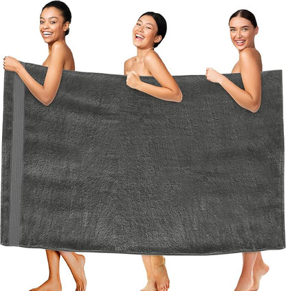 Elegant Comfort Premium Super Soft Highly Absorbent 1 Piece Oversized Bath Sheet - 40" x 80" inch, Luxurious Hotel Spa Quality 100% Turkish Cotton Extra Large Bath Towels for Adults, Grey