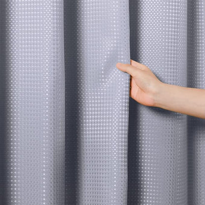 Shower Curtain 78 inches Long for Bathroom 1 Panel Light Grey | Ombre Waffle, Shower Curtains with Hook, Water Repellent, Boho Farmhouse, Simple Modern Bath Decor, Machine Washable, 72x78