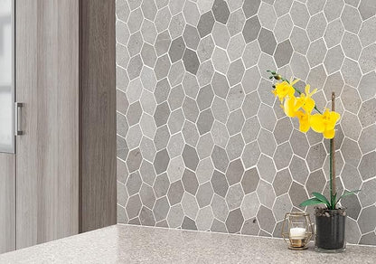 MSI Lilly Pad 11.15 in. x 12.60 in. x 10mm Honed Limestone Tile for Kitchen Backsplash, Floor Tile, Wall Tile for Bathroom, Shower Wall Tile, Mesh Mounted Mosaic Tile