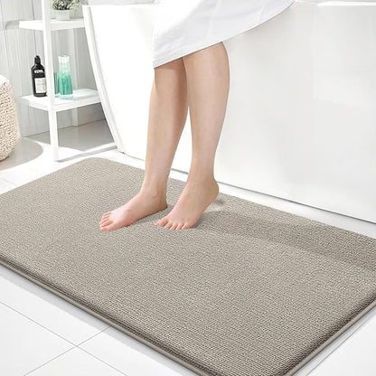 OLANLY Memory Foam Bathroom Runner Rugs 44x24, Long Bath Mats, Warm Taupe | Soft Quick Dry Bath Rugs, Non-Slip, Absorbent Machine Washable Mat for Bathroom Floor, Tub and Shower, Home Decor Accessories