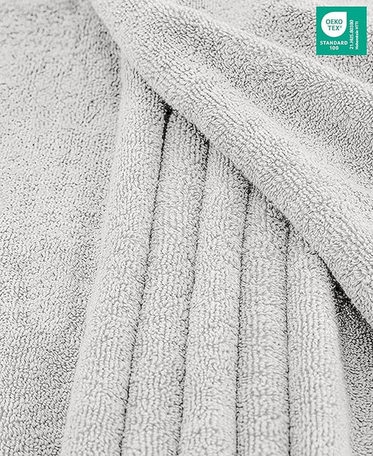 American Soft Linen 100% Cotton 600 GSM Turkish 40x80 Oversized Bath Towel Sheet, Extra Large Adult Towels for Bathroom, Silver Gray Bath Sheet