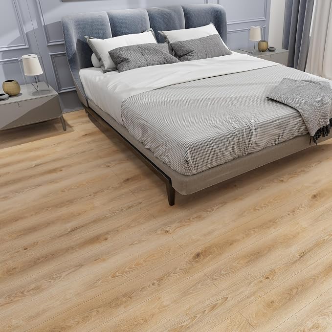 Lareko Peel and Stick Floor Tile, Waterproof Vinyl Plank Flooring | 36-Pack 54 Sq.Ft, Self-Adhesive Laminate Vinyl Tiles,Realistic Wood Grain for DIY Bathroom, Laundry Room & Rental Upgrades