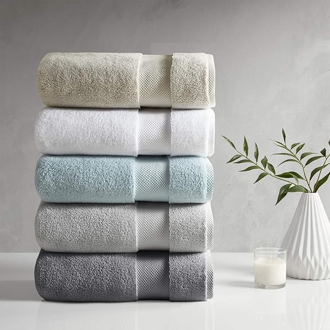 Madison Park Signature Splendor Luxury 100% Cotton Bathroom Towel Set - Soft, Plush 1000 GSM Heavyweight Hotel Quality, Zero Twist, Highly Absorbent, Quick Dry, Multi Sizes, Natural 6 Piece