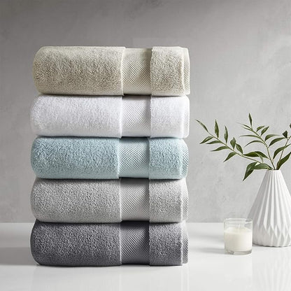 Madison Park Signature Splendor Luxury 100% Cotton Bathroom Towel Set - Soft, Plush 1000 GSM Heavyweight Hotel Quality, Zero Twist, Highly Absorbent, Quick Dry, Multi Sizes, White 6 Piece