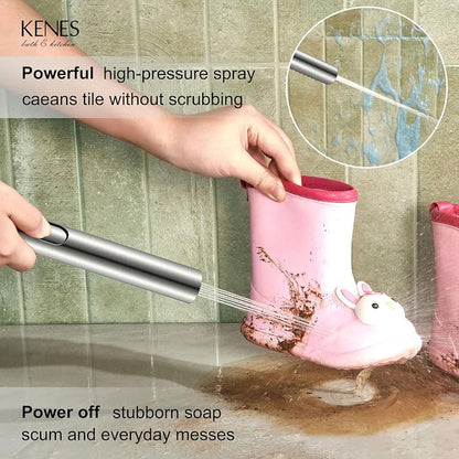 KENES Brushed Nickel Square Rain Shower System Faucet Set with Handheld | Shower Faucet with 10-Inch Rain Shower Head, Square Shower System, Valve Included, Lead-Free cUPC & NSF Certified, Stainless