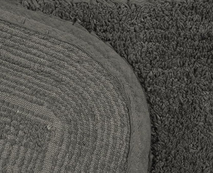 Home Weavers Radiant Collection 100% Cotton Bathroom Rugs Set, Washable Rug, Soft Cotton Extra Soft and Absorbent Bath Rug, Kitchen Mat, Bath Mat Set, Bath Floor Mat Non Slip, 20"x20" Contour, Gray