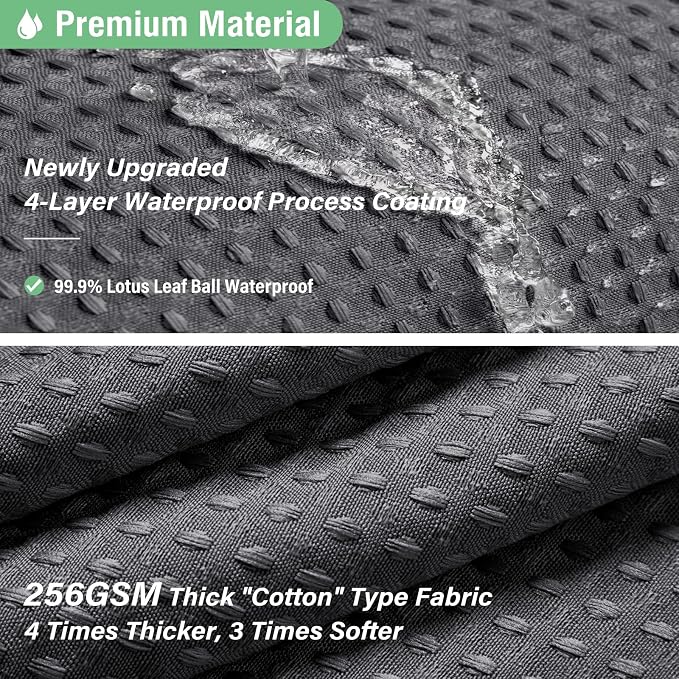 Extra Wide Waffle Shower Curtain 256 GSM 180"x72" Charcoal Grey | 180 Inch Wide, Thick Cloth, Weighted Hem, Water Repellent, Hotel Luxury Polyester Shower Curtain Set for Bathroom 32 Hooks