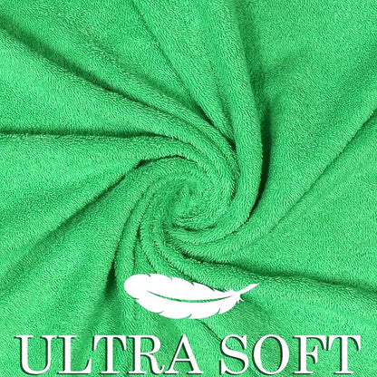 6 Piece 100% Cotton Bath Towel Set - 2 Bath - 2 Hand - 2 Face, Green | 100% Cotton • Thick & Plush • Hotel Quality • Ultra Soft • Highly Absorbent • Quick Dry • Low Lint • Machine Washable
