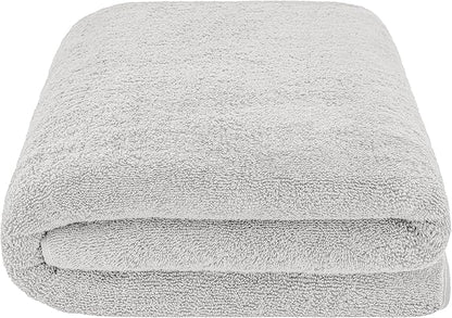 American Soft Linen 100% Cotton 600 GSM Turkish 40x80 Oversized Bath Towel Sheet, Extra Large Adult Towels for Bathroom, Silver Gray Bath Sheet