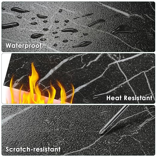 VallisCo 30-Piece Peel and Stick Floor Tiles, 12x12 Covers 30 Sq. Ft. Waterproof Vinyl Flooring, Renter-Friendly Self-Adhesive Floor Stickers for Kitchen, Bathroom, RV, Basement & Home DIY Black