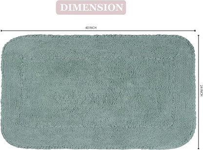Home Weavers Radiant Collection 100% Cotton Bathroom Rugs Set, Machine Washable Rug, Extra Soft and Absorbent Bath Rug, Kitchen Mat, Bath Mat Set, Bath Floor Mat Non Slip, 24"x40" Rectangle, Blue