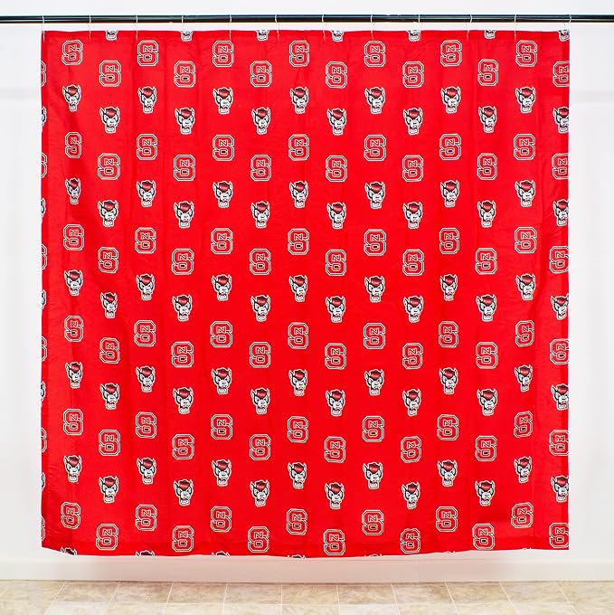 Everything Comfy North Carolina State Wolfpack Bright and Colorful Shower Curtain Cover, 70" x 72"