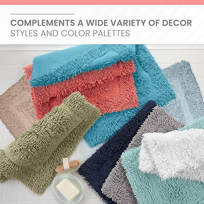 Martex 100% Cotton Ringspun Bath Rug | Super Soft | Super Absorbent | Essential Bathroom Rugs | Non-Slip Bath Mat | Quick Drying Bath Mat | Coral