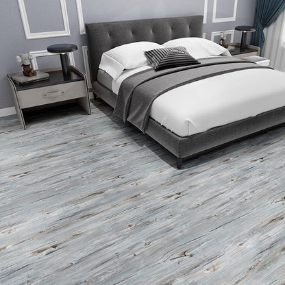 Lareko Peel and Stick Floor Tile, Waterproof Vinyl Plank Flooring | 12-Pack 18 Sq.Ft , Self-Adhesive Laminate Vinyl Tiles,Realistic Wood Grain for DIY Bathroom, Laundry Room & Rental Upgrades