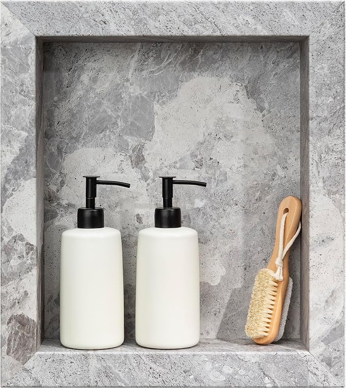 Palisade 17.5 in x 15.5 in Vinyl Shower Niche Silver Lake | Waterproof Shower Insert