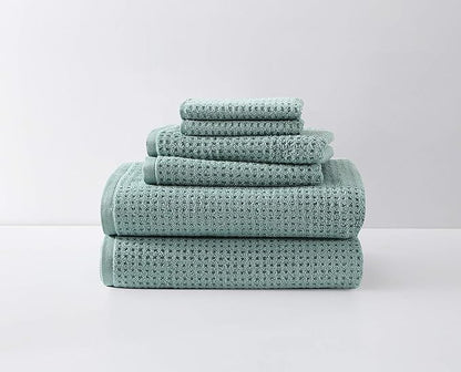 Tommy Bahama - Bath Towels, Highly Absorbent Cotton Bathroom Decor, Low Linting & Fade Resistant, Oeko-Tex Certified (Northern Pacific Bay Blue, 6-Piece)