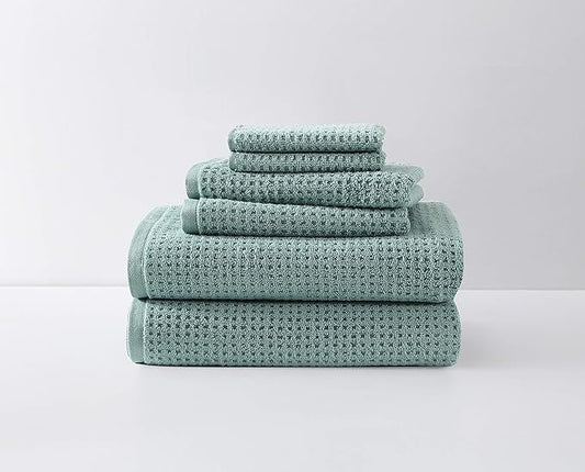 Tommy Bahama - Bath Towels, Highly Absorbent Cotton Bathroom Decor, Low Linting & Fade Resistant, Oeko-Tex Certified (Northern Pacific Bay Blue, 6-Piece)