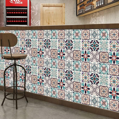 LONGKING Peel and Stick Backsplash Tile Stickers, Maximum Blue Green Tile for Kitchen, Stick on Wall Tiles (10 Sheets) | Peel and stick backsplash, self-adhesive wall tile, Blue Green, waterproof, kitchen bathroom wall, 10-sheet