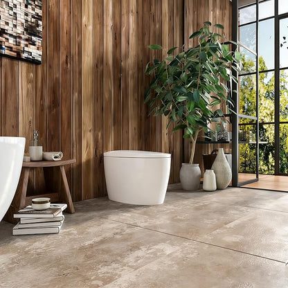 Smart Toilet with Basic Intelligent Function, Elongated Tankless Smart Toilet with Heated Seat, Auto Flush, Foot Kicking Flush, Night Light