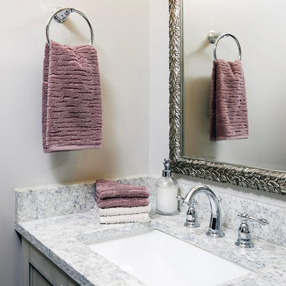 SKL Home CloudSoft Hand Towel Set, 2-Piece, 100% Cotton Luxury, Soft Plum | Premium spa-level quality. 600 GSM weight. Ultra plush & absorbent. For use in the bathroom, kitchen, bar or any sink space.
