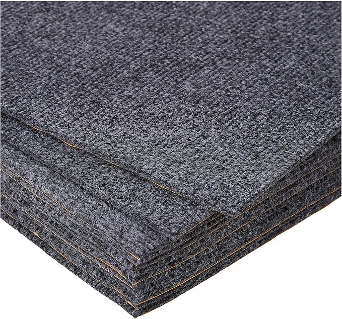 Nexus Self Adhesive 12-Inch Carpet Floor Tiles, 12 Tiles - 12" x 12", Smoke Grey - Peel & Stick, DIY Flooring for Kitchen, Dining Room, Bedrooms & Bathrooms by Achim Home Decor