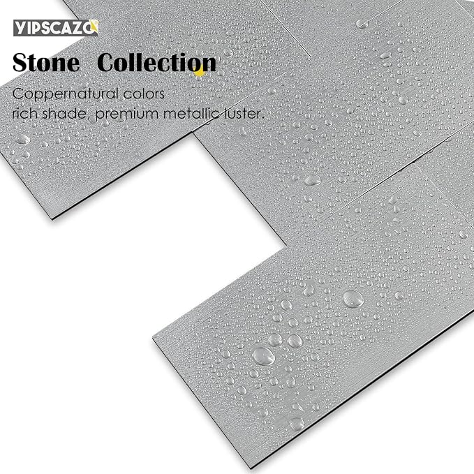 Yipscazo 2026 New Upgrade Peel and Stick backsplash 3 x 6 Inches, Backsplash Tile Peel and Stick Tile for Kitchen, Bathroom, Laundry Room, Fireplace(Metal, 100 Pieces)