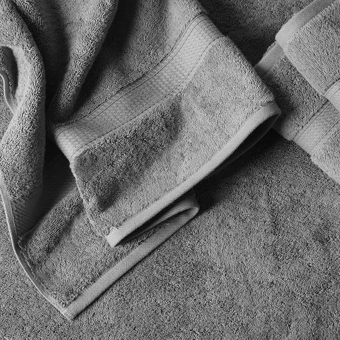 Superior Egyptian Cotton Plush & Absorbent, Bath Towel Set of 4, Charcoal | Quick Dry, Soft Luxury Towel Set, Bath Essentials for Bathroom, Guest Bath, Spa, 4 Piece Bath, Madeline Towels