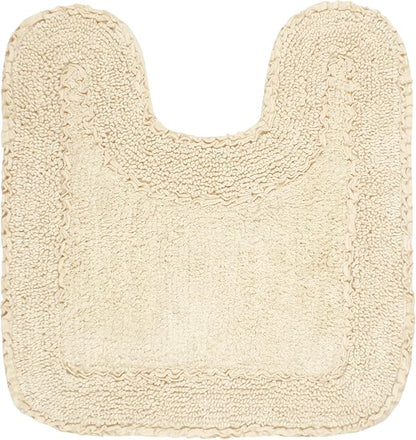 Home Weavers Radiant Collection 100% Cotton Bathroom Rugs Set, Washable Rug, Soft Cotton Extra Soft and Absorbent Bath Rug, Kitchen Mat, Bath Mat Set, Bath Floor Mat Non Slip, 20"x20" Contour, Ivory
