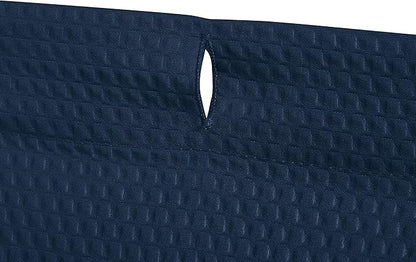 Amazon Basics Waffle Weave Shower Curtain, 72" x 72", Navy Blue