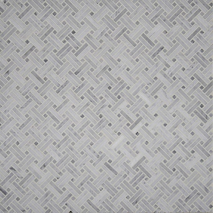 MSI Carrara White Marble Basketweave Mosaic Tile for Kitchen Backsplash, Bathroom Accent Wall, Shower Wall